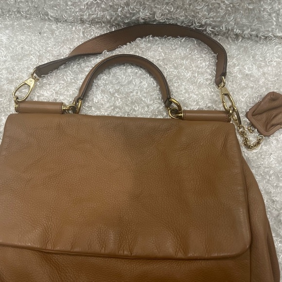 Dolce & Gabbana Miss Sicily Camel Brown Deerskin Leather Purse - Picture 6 of 15